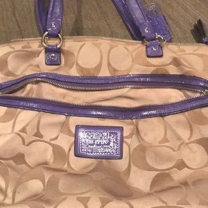 Purple coach purse